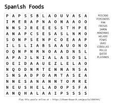 It has a wide variety of meanings and is also used in quite a few idioms. Download Word Search On Spanish Foods