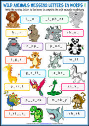Animals Esl Vocabulary Worksheets