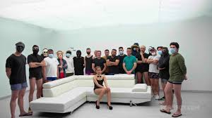 Watch Behind the scene of sexy petite Latina Marina Gold anal orgy with 22  guys