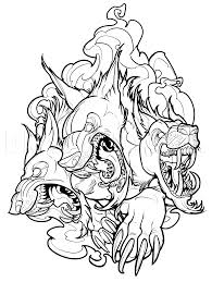 Push pack to pdf button and download pdf. How To Draw Cerberus Tattoo Art Coloring Page Trace Drawing