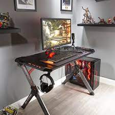 There is a curved part that can easily fit into the corner of the house. X Rocker Nation Lynx Led Gaming Computer Desk Reviews Wayfair Co Uk