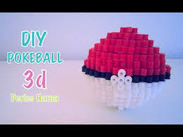 Pour découvrir comment faire, regarde le tuto en video. Diy Pokeball 3d Perles A Repasser Hama Youtube