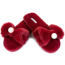 Women S Bedroom Slippers Comfort Four Season Classy Indoor Spa Slide Shoes Pearl Red Cx188nwe4u8 Bedroom Slippers Slippers Footwear Design Women