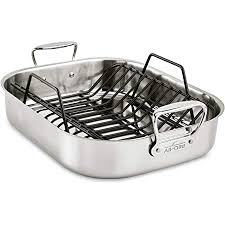 But you can use a roasting pan all year for braises and sheet pan dinners. Amazon Com All Clad Stainless Steel E752c264 Dishwasher Safe Large 13 X 16 Inch Roaster With Nonstick Rack Cookware 25 Lbs Silver Home Kitchen