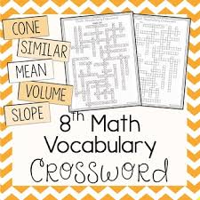 8th Grade Math Vocabulary Crossword Math Vocabulary 8th Grade Math Math
