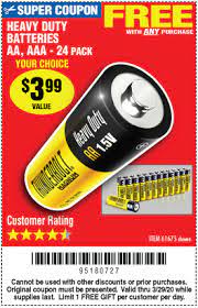 Printable harbor freight free coupons. Free Heavy Duty Batteries With Purchase Through 3 29 20 Harbor Freight Coupons