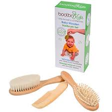 This comb and brush set a good set and great for little girls. 3pc Baby Wooden Hair Brush Comb Massage Set For Newborn Toddler Young Boy Or Girl