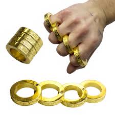 Dalton 1000 grams extra extra large real brass knuckles. Kung Fu Finger Magic Golden Ring Self Defense Brass Knuckle