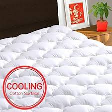 Amazon Com Texartist Mattress Pad Cover Queen Cooling Mattress Topper 400 Tc Cotton Pillow Top Wit Pillow Top Mattress Pad Cooling Mattress Pad Mattress Pad