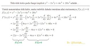 Berbagai jenis istilah ini menggambarkan adanya sebuah nilai yang berasal dari pecahan atau pembagian bilangan yang satu dengan yang lainnya. Soal Dan Pembahasan Turunan Fungsi Implisit 1 5 Istana Mengajar
