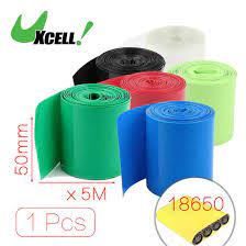 Uxcell 5meters 50mm Width Pvc Heat Shrink Wrap Tube Red For 2 X 18650 Battery Black Blue Clear Gr Electrical Equipment 18650 Battery Heat Shrink Wrap