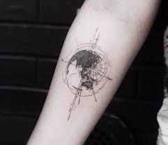 0.6 in / 1.5 cm this temporary tattoos are: Planet Earth Tattoo By Balazs Bercsenyi Post 16797 Geometric Earth Tattoo Earth Tattoo Planet Tattoos
