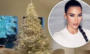 Kim and kanye are popping out babies yearly and kylie has even expanded the family tree with a baby girl. Kim Kardashian Recycles White Christmas Tree And Whoville Decor Daily Mail Online