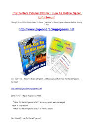 Still not convinced to take up pigeon racing? How To Breed Race Win And Make Money With Racing Pigeons