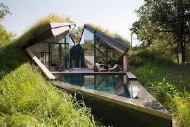 The house plan's layout includes: 20 Of The Most Amazing Underground House Designs