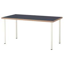 Linnmon Alex Black Brown Blue Table 150x75 Cm Height 73 Cm Ikea Ikea Table Uneven Floor