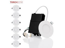 Torchstar Premium 7w 3 Inch Ultra Thin Led Recessed Light With J Box 5000k Daylight Dimmable Slim Panel Wafer Downlight Etl Energy Star 5 Years Warranty White Finish Pack Of 6 Newegg Com