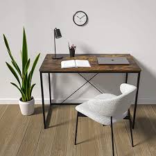 Amazon Com Orfeld Computer Desk 43 Office Desk With 0 6 Thicker Tabletop Simple Study Table Industrial Sty In 2020 Space Saving Furniture Study Table Office Desk