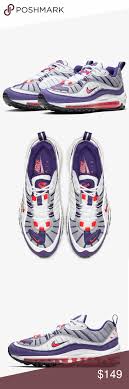 Nike Air Max 98 Raptors White Pink Purple Racer Womens Air Max 98 White Pink Racer Brand New In Box Textile And Synthe Pink Nike Shoes Nike Air Max Nike Air