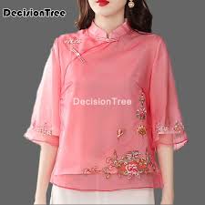 Pakaian tradisional melayu riau sendiri terdiri dari berbagai jenis. 2021 Pakaian Tradisional Cina Wanita Segar Cheongsam Printing Qipao Top Retro Hanfu Pakaian Camisa China Mujer Tops Aliexpress