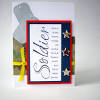 If you are making a card for a soldier to send home to one of his or her own loved ones, leave the inside blank for them to write a message. 3