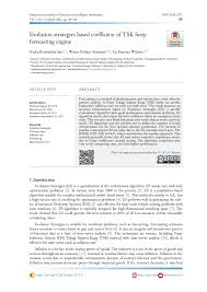 Maybe you would like to learn more about one of these? Pdf Evolution Strategies Based Coefficient Of Tsk Fuzzy Forecasting Engine