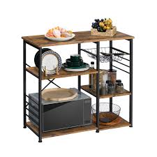 Ratings, based on 89 reviews. Kicode Bakers Rack Kitchen Baker S Racks With Wire Mesh Storage Shelves Kitchen Storage Cabinet Wood Looks Accent Kitchen Organizer Rustic Brown 35 5 X 15 8 X 33 5 Buy Online In Antigua And Barbuda