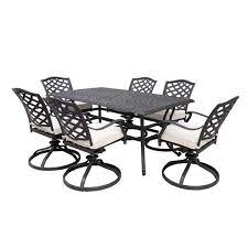 Cleaning the glass top with water and water is easy. Paseo 7 Piece Outdoor Dining Set With Swivel Chairs Red American Home Furniture Store And Mattress Center Albuquerque Santa Fe Farmington Nm