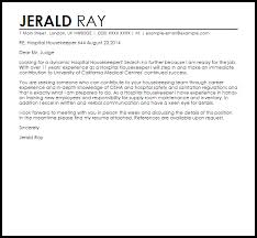 Hospital Housekeeper Cover Letter Sample Cover Letter Templates Examples