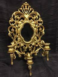 Zilli home interiors is an affordable modern/contemporary home furniture store in vaughan. Vintage Homco Home Interior Ornate Gold Burwood Mirror Candleholder Sconce 2211 Ebay Vintage Interior Design Gold Mirror Wall Mirror Candle Sconce