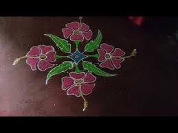 Ganesha Chaturthi Special Rangoli Hibiscus Flower Rangoli For Ganesha Festival Flower Rangoli Youtube Flower Rangoli Hibiscus Flowers Special Rangoli