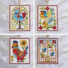 Plus, use our caption/border maker tool to chart your own words. Twelve Days Of Christmas Cross Stitch Ornaments Pattern Stitched Modern