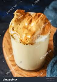 Dalgona Coffee Trend Ice Drink Ncappuccino Or Latte Fluffy Creamy Whipped Nmenu Concept Healthy Eating Food Background Top A Food Iced Drinks Dalgona Coffee
