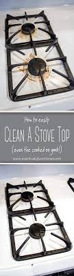 How To Really Clean A Stove Top Even All The Baked On Gunk Practically Functional Baking Soda Cleaning Clean Stove Safe Cleaning Products