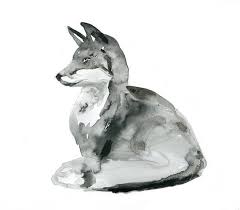 Black And White Watercolor Painting Origineel Vos Schilderij Zen Aquarel Vos Dier Schilderij In Etsy Black Ink Art Watercolor Fox Paintings Art Prints