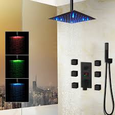 Browse photos from australian designers & trade professionals, create an inspiration board to save your favourite images. Matte Black Rain Shower Combo Set Led Display Valve Tub Spout W Hand Shower Jets Ebay