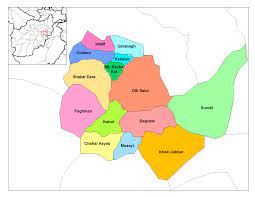 Map of kabul (kabul region / afghanistan), satellite view: Subor Kabul Districts Png Wikipedia