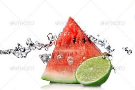 Watermelon Lime And Water Splash Isolated On White Watermelon Pink Plant Photography Websites Inspiration