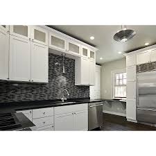 Shop Gbi Tile Stone Inc Gemstone Black Subway Mosaic Glass Wall Tile Common 12 In X 12 In Actual Glass Mosaic Backsplash Glass Brick Tile Kitchen Remodel