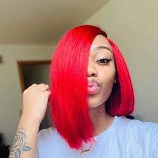 96 8 Virgin Hair Red Bob Wig Human Hair Wigs For Women Red Weave Hairstyles Red Hair Color Hot Beauty Hair