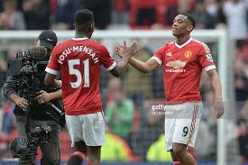 Manchester United S French Striker Anthony Martial Shakes Hands With Anthony Martial Manchester United Premier League Football