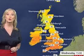 Air and water temperature, air pressure, humidity, wind speed, magnetic field and uv. Bbc Weather Carol Kirkwood Forecasts Another Balmy Day In Store For Britons Weather News Express Co Uk