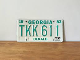 Vintage Georgia License Plate Car Tag 1980s Dekalb County Dekalb
