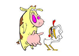 Cow and chicken is an american animated comedy television series created by david feiss for cartoon network, and the 3rd of the network's cartoon cartoons. Cow And Chicken Free Vector Superawesomevectors