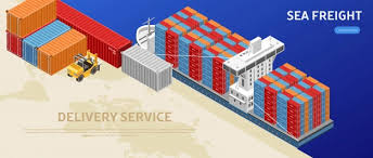 Freight Ship With Containers In Cargo Port Delivery Service Ship Port