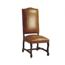 Freida Full Grain Leather Dining Side Chair With Antique Brass Nailheads Dining Chairs Side Chairs Dining Chair