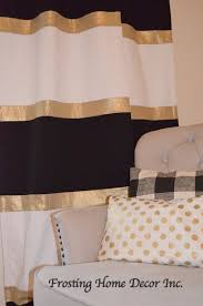 Bedroom Black And White Striped Curtains Custom Black White And Gold Striped Curtains Color Blocked Etsy Black White And Gold Bedroom Striped Curtains Color Block Curtains