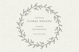 Download Floral Wreath Svg Monogram Circle Frame Flower Border 1212852 Illustrations Design Bundles