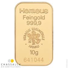 10 Gramm Goldbarren Heraeus Chassalla Gold Silber Als Wertanlage