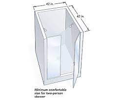 However, 30 to 36 inches per person is a more comfortable fit. Sizing Up A Shower Fine Homebuilding